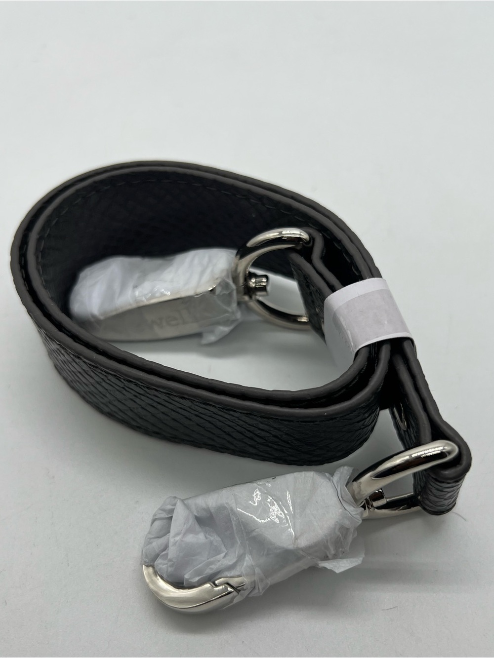 NEW JEWELL Purple Gray Faux Leather Silver Hardware Short Replacement Bag Strap
